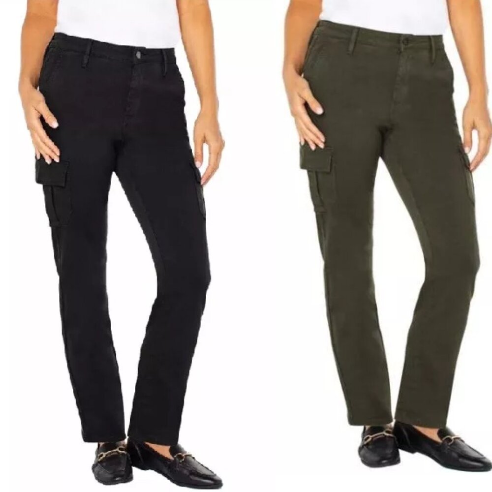 NWT Well Worn Women's High Rise Cargo Pants Black/Green Size 4-14 $60 10HL280